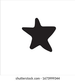 Simple star drawn in outline isolated on white. Single vector illustration in cartoon doodle style. Element for decorating, good night concept, sleeping time, coloring books, greeting card, poster