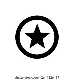 Estrela simples dentro de um círculo como um ícone de classificação ou emblema