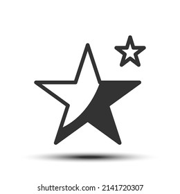 Icono de línea simple llenado de estrella, concepto relacionado con estrella y galaxia en el fondo blanco