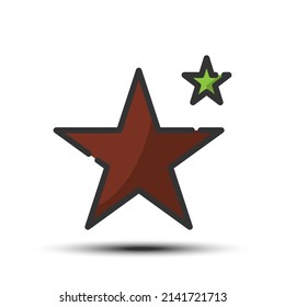 Simple star filled line icon, star and galaxy related concept on the white background