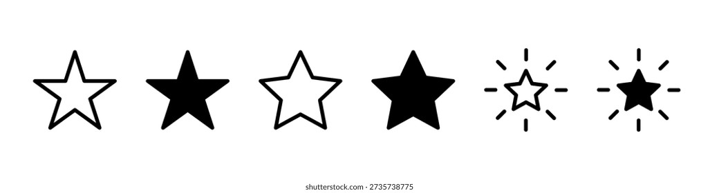 A simple star icon set that can be used for evaluation and ranking (vector)