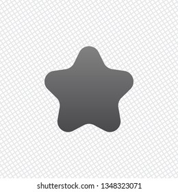 Simple star icon, sign of rating or rank. On grid background