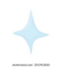 Simple star isolated on white background. Blue star in flat vector style. Star in space.