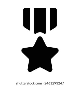 Simple Star Medal solid icon. The icon can be used for websites, print templates, presentation templates, illustrations, etc	