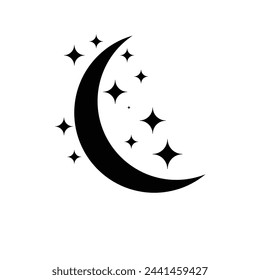 diseño simple del logotipo de la luna de estrella