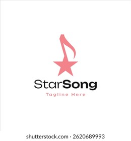 Diseño de logotipo de música de estrella simple 