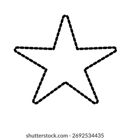 Simple star outline, dotted line style. Clean, minimalist design element. Ideal for graphic design, awards, ratings, and festive themes. Versatile and easily adaptable.