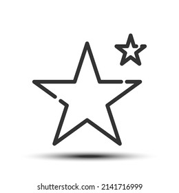 Simple star outline icon, star and galaxy related concept on the white background