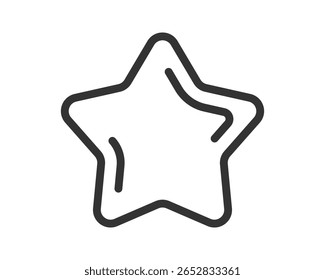 Ícone de contorno de estrela simples em um fundo branco. Símbolo de excelência, qualidade e realização. Gráfico versátil para classificações, revisões e elementos favoritos.