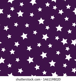 A simple star pattern. Purple background, white stars. The print is well suited for textiles,Wallpaper,packaging and banners.