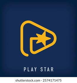 Simple star play logo. advancing star company corporate logo template. vector