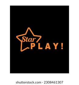 simple STAR PLAY text vector, icon basic design.