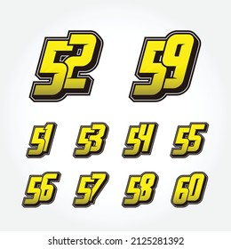 Simple Star Racing Start Number Vector Set