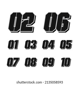 Einfache Star Racing Start Number Vector Set