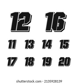 Simple Star Racing Start Number Vector Set