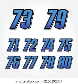 Simple Star Racing Start Number Vector Set