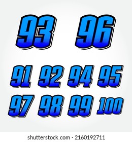 Simple Star Racing Start Number Vector Set