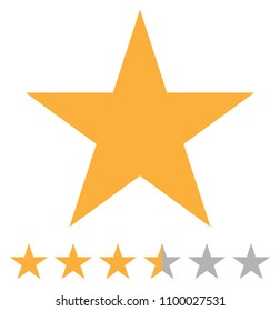 Simple star rating with 6 star. Half star included