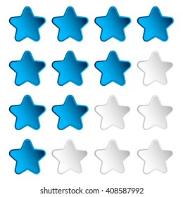 Simple star rating element with 4 star for valuation, review, voting concepts.