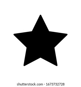 Simple star, rating symbol. Black icon on white background