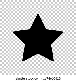 Simple star, rating symbol. Black symbol on transparent background