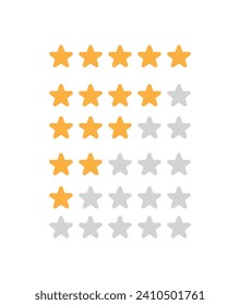 Simple Star rating vector illustration on white background.