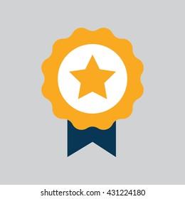 Simple Star Ribbon Medal Icon