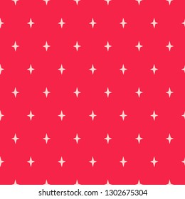 Simple star shapes red seamless vector pattern. Geometric repeating background.