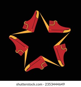 Simple Star and Shoes Logo