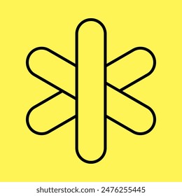 simple star sign icon, line vector isolated on yellow background. trendy and modern design