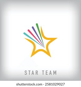 Simple star team logo. Sports event company corporate logo template. vector.