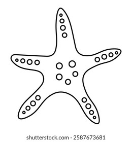 Simple starfish icon with minimal lines, perfect for marine-themed designs and educational materials.