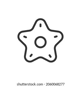 Simple starfish line icon. Premium symbol in stroke style. Design of starfish icon. Vector illustration.