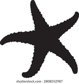 Simple starfish silhouette for marine and nautical style.