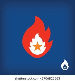 Einfaches Sternenfeuer-Logo-Design. Kreatives Sport- und Eventdesign, Corporate Identity.