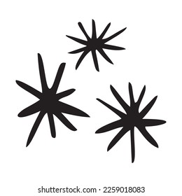 Simple starry sky motif vector set. Collection of nighttime icons for astrological bed time clipart. 