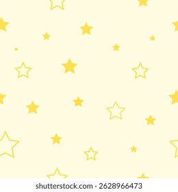 Plano de fundo Estrelas Simples, plano de fundo amarelo sem costura