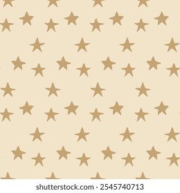 Simple stars seamless pattern. Baby neutral gender themed background. Gift wrap calm. Vector hand drawn flat illustration.