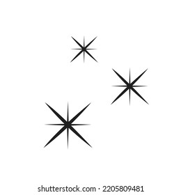 ilustraciones vectoriales de iconos de brillo de estrellas simples