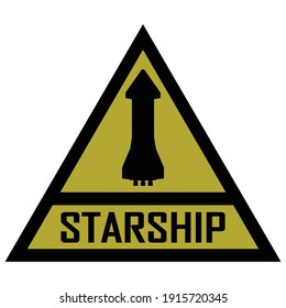 Simple Starship Logo Illustration for Stickers