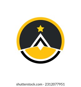 simple startup geometrical mountain star logo vector illustration template design