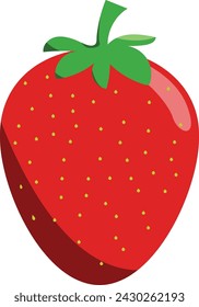 Simple Starwberry fruit illustration with red color