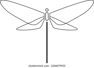 simple static dragonfly line design
