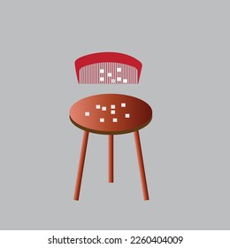 Simple static electric experiment with hair comb. Static electricity experiment with hair comb.Static electricity is the result of an imbalance between negative and positive charge.vector illustration