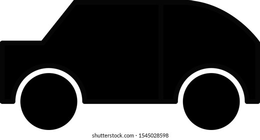 Simple Station Wagon Car Icon. Vector Image.