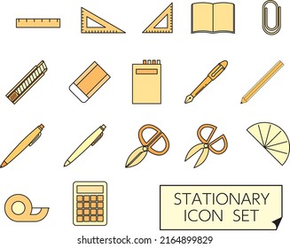 Simple stationery icon illustration set