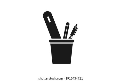 Simple Stationery shop logo design. Vector illustration