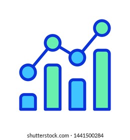 simple statistics icon in two style glyph and line