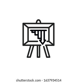 Simple statistics line icon. Stroke pictogram. Vector illustration isolated on a white background. Premium quality symbol. Vector sign for mobile app and web sites.