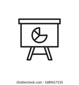 Simple statistics line icon. Stroke pictogram. Vector illustration isolated on a white background. Premium quality symbol. Vector sign for mobile app and web sites.